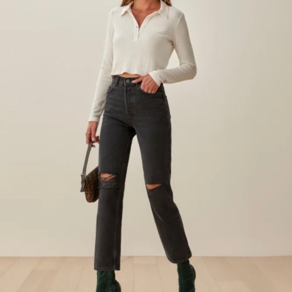 NWOT Reformation Cynthia High Rise Straight Jeans Size 31